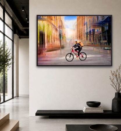 Chasing Light Limited edition cycling wall art print by Douglas Carr Photography