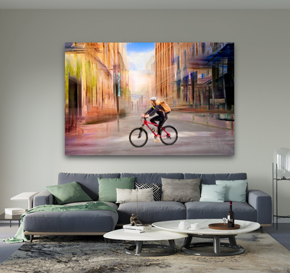 Chasing Light Limited edition cycling wall art print by Douglas Carr Photography