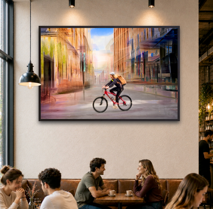 Chasing Light Limited edition cycling wall art print by Douglas Carr Photography