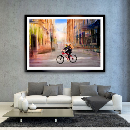 Chasing Light Limited edition cycling wall art print by Douglas Carr Photography