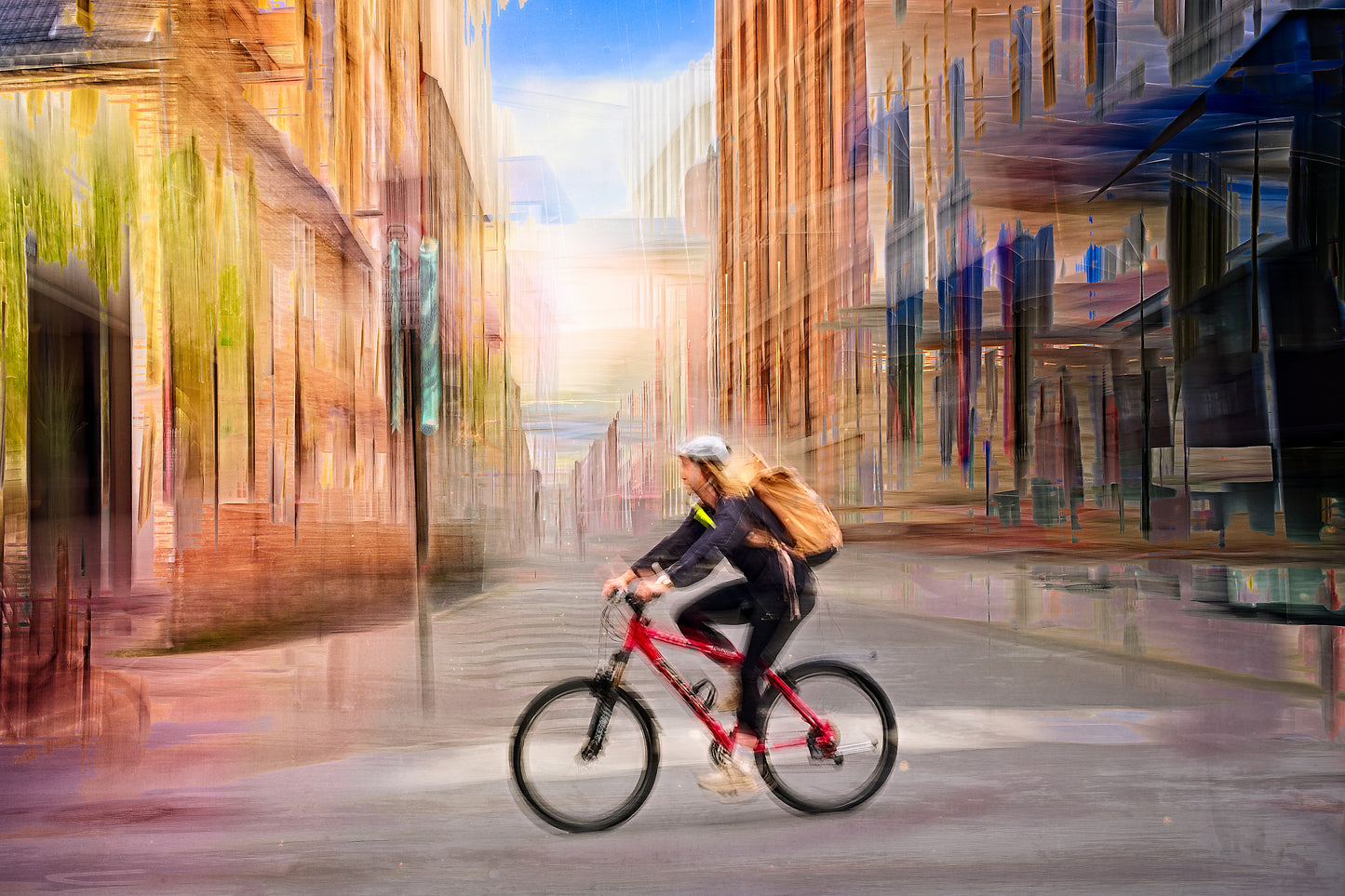 Chasing Light Limited edition cycling wall art print by Douglas Carr Photography